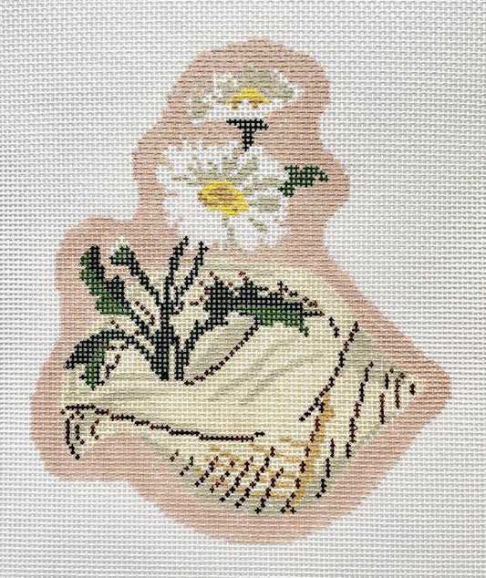 Shell - Pansies (by The Plum Stitchery - IS-11-B