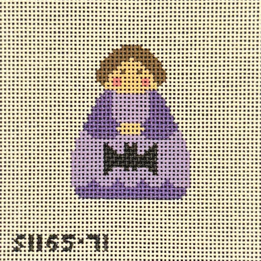 Purple Angel with Bat / Stitch-Its (by KCN)