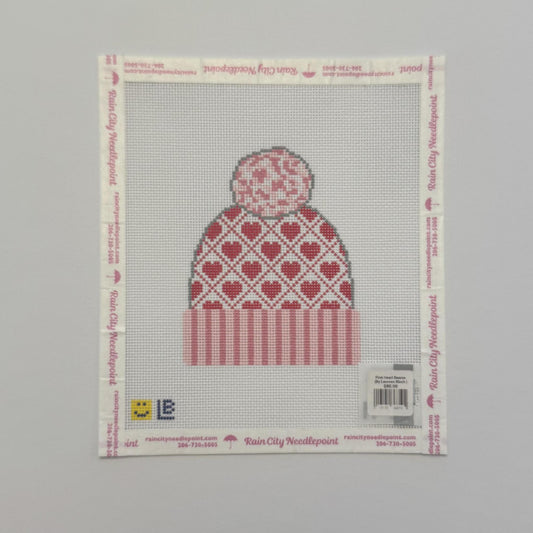 Pink Heart Beanie (by Laureen Bloch) H-02