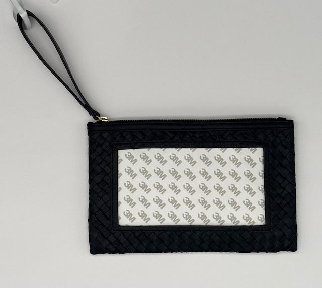 Black Leather Woven Clutch (by Planet Earth)