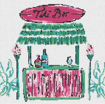Vacation Tiki Hut (by Blue Waters Needlepoint) BW2102NBL