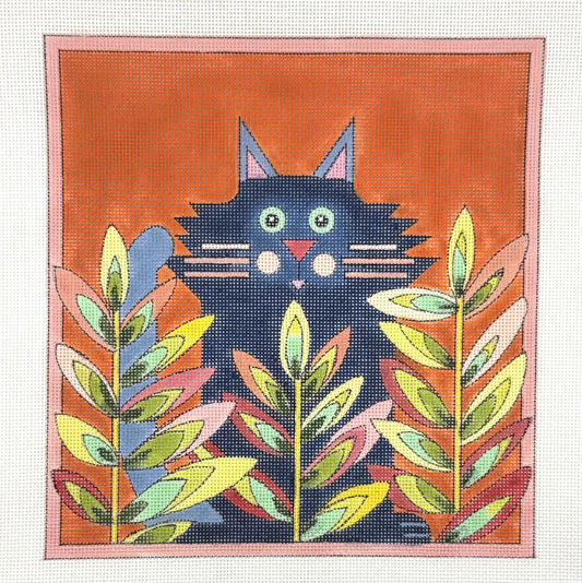 Blue Kitty in Flowers (by Fleur d'Paris)