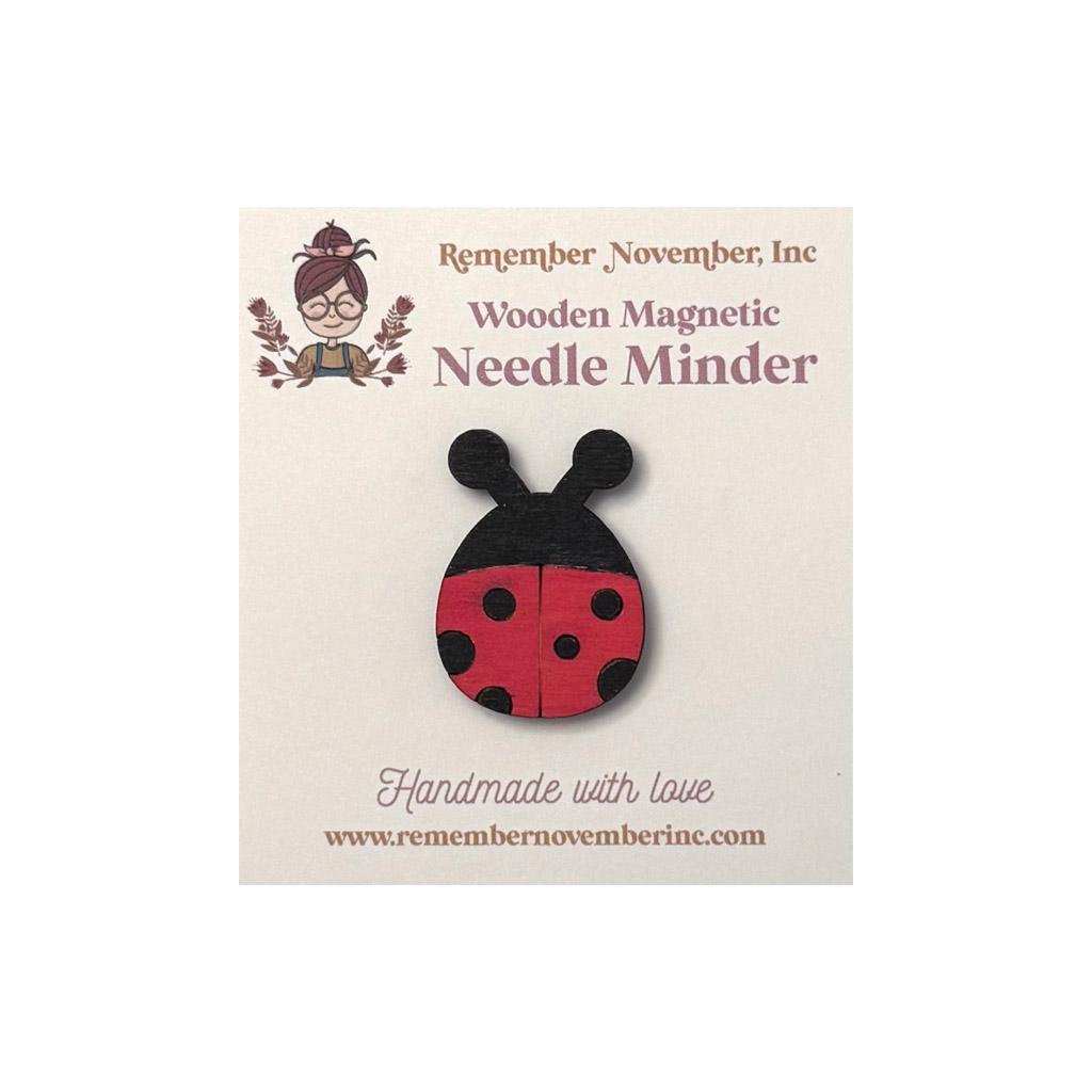 Wooden Ladybug needle minder