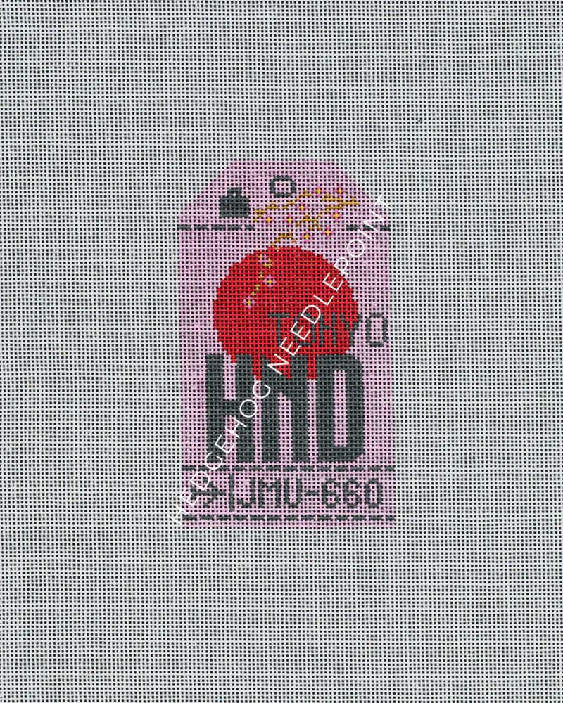Tokyo Luggage Tag (by Hedgehog Needlepoint)
