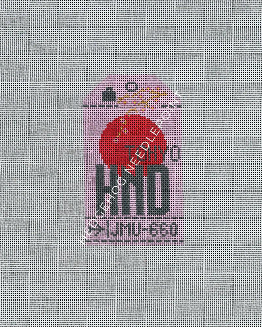 Tokyo Luggage Tag (by Hedgehog Needlepoint)