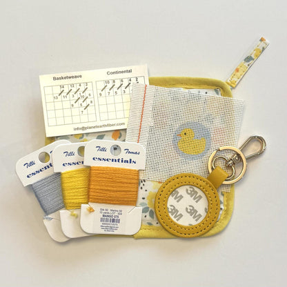 Yellow Ducky Leather Fob Stitch Kit
