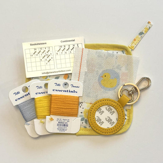 Yellow Ducky Leather Fob Stitch Kit