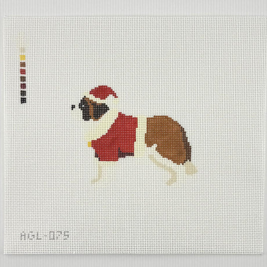 Santa Saint Bernard (by Dogwood Needlepoint)