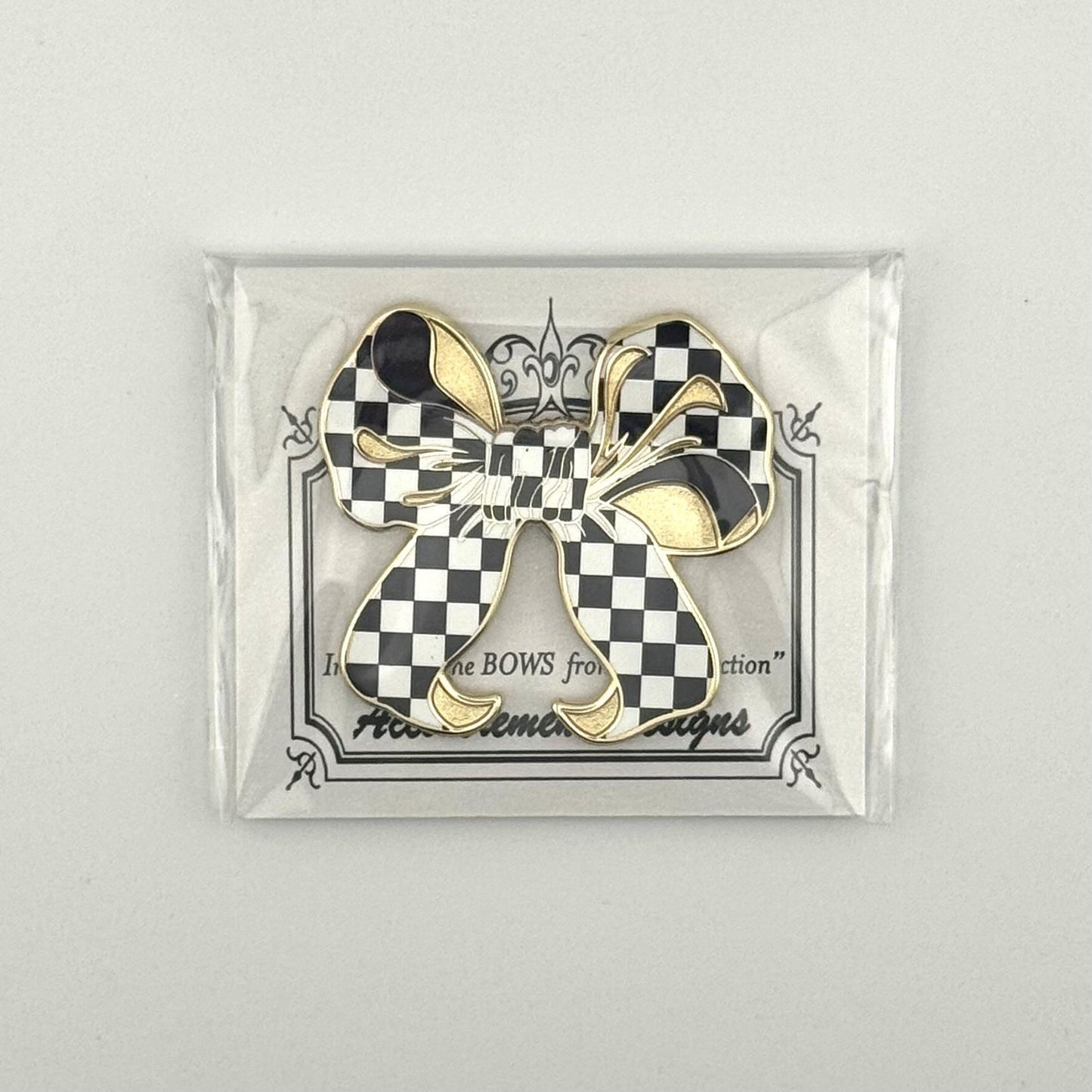 Checkered Large Bow  Needle Minder
