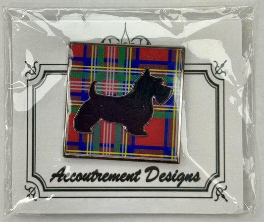 Scottie Dog on Plaid needle minder
