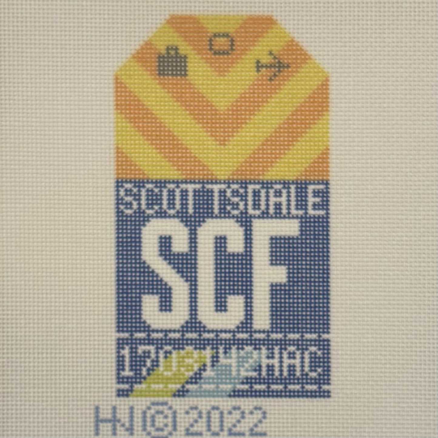 Scottsdale Luggage Tag (by Hedgehog Needlepoint)