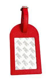 Red Leather Luggage Tag