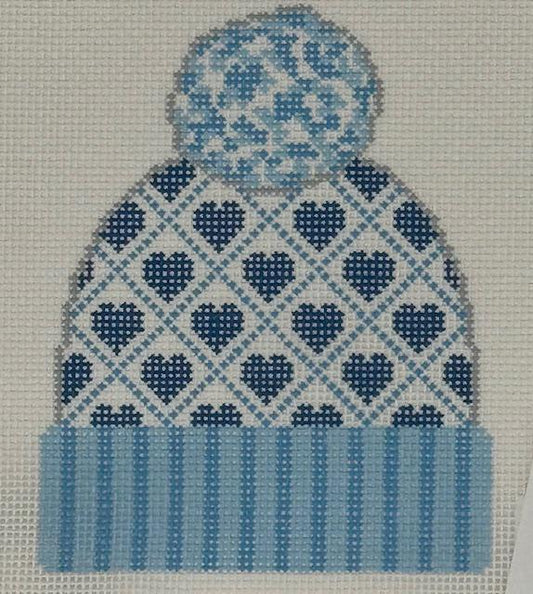 Blue Heart Beanie (by Laureen Bloch) H-03