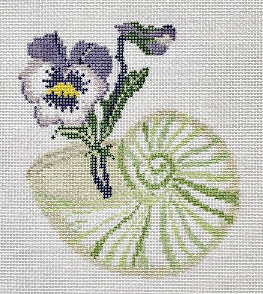 Shell Series - Pansies (by The Plum Stitchery) IS-11-B