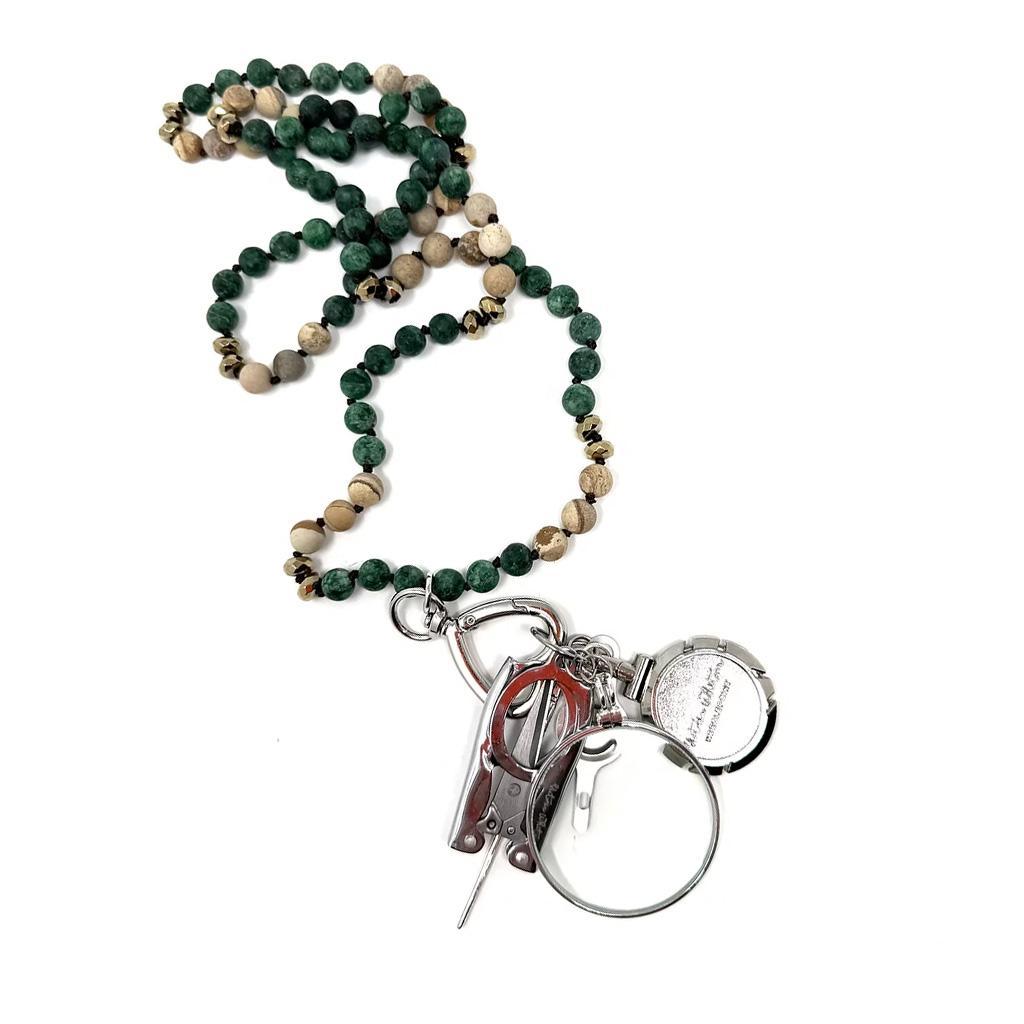 Gemstone Heart Chatelaine - Matte Pine Forest