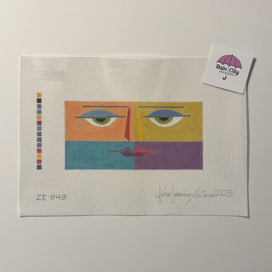 Color Block Face Eyeglass Case (by Zecca)