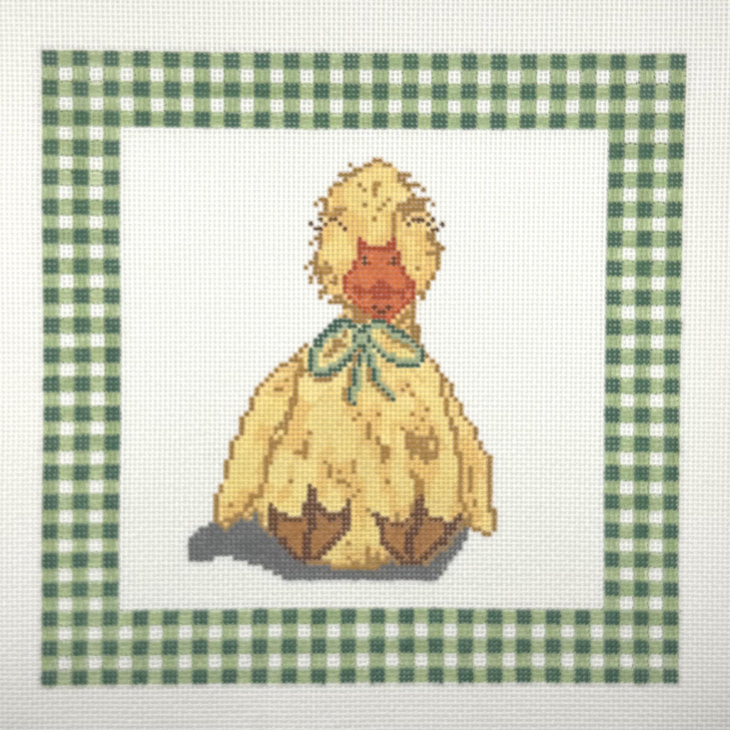 Duck Lovey w/ Green Gingham Border (by A Poore Girl Paints)