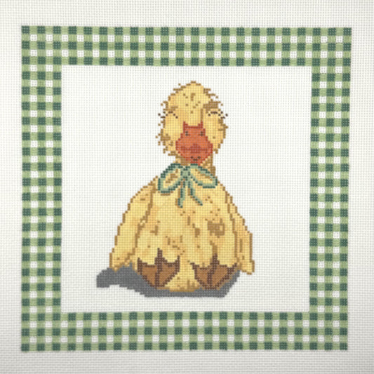 Duck Lovey w/ Green Gingham Border (by A Poore Girl Paints)