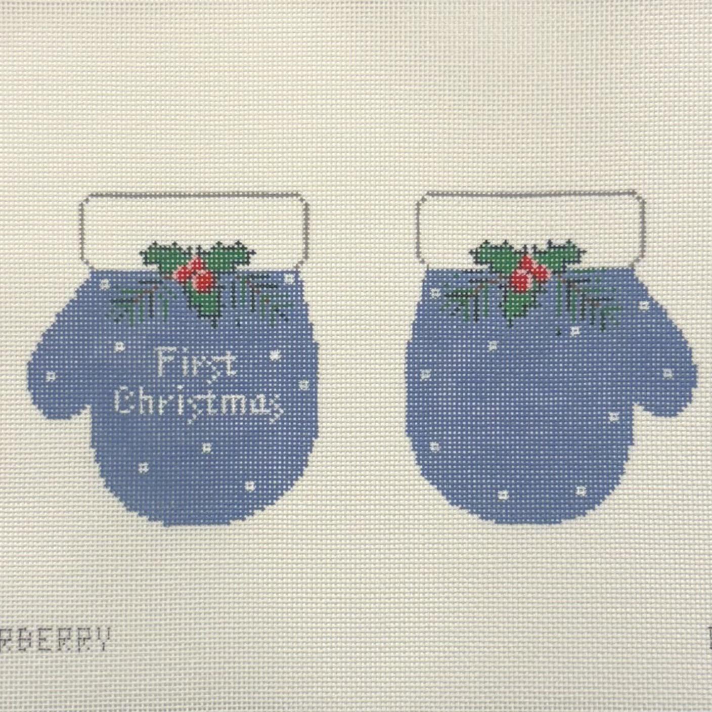 First Christmas Mittens - Blue (by Pepperberry)