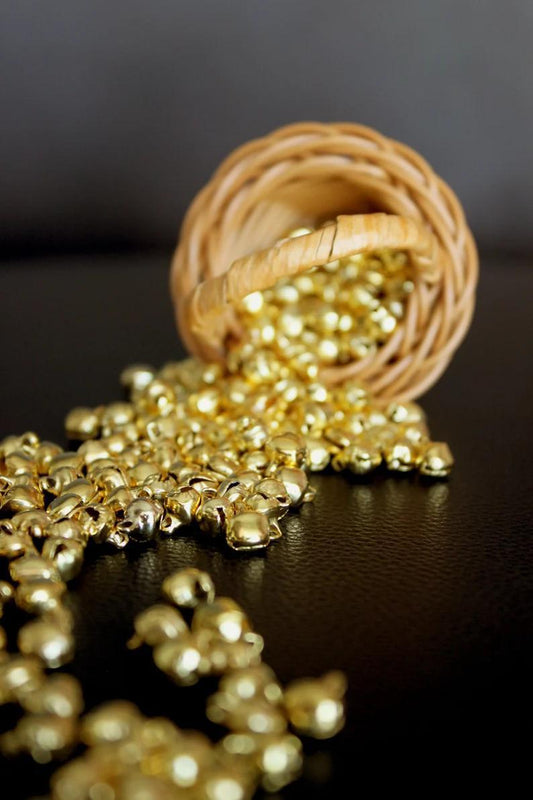 Micro Gold Jingle Bells 6mm
