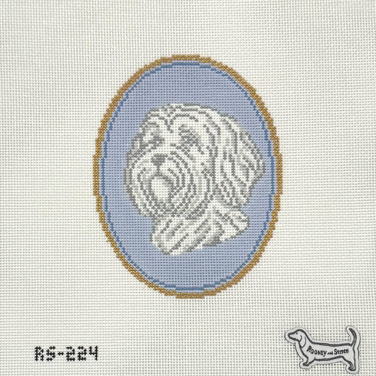 Havanese Dog Cameo (by Rooney and Stitch / Atlantic Blue Canvas)