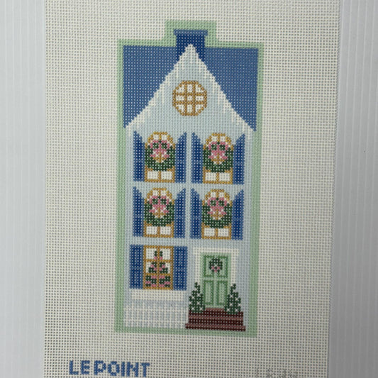 Christmas Village Blue Row House (by Le Point Studio) - LP-44