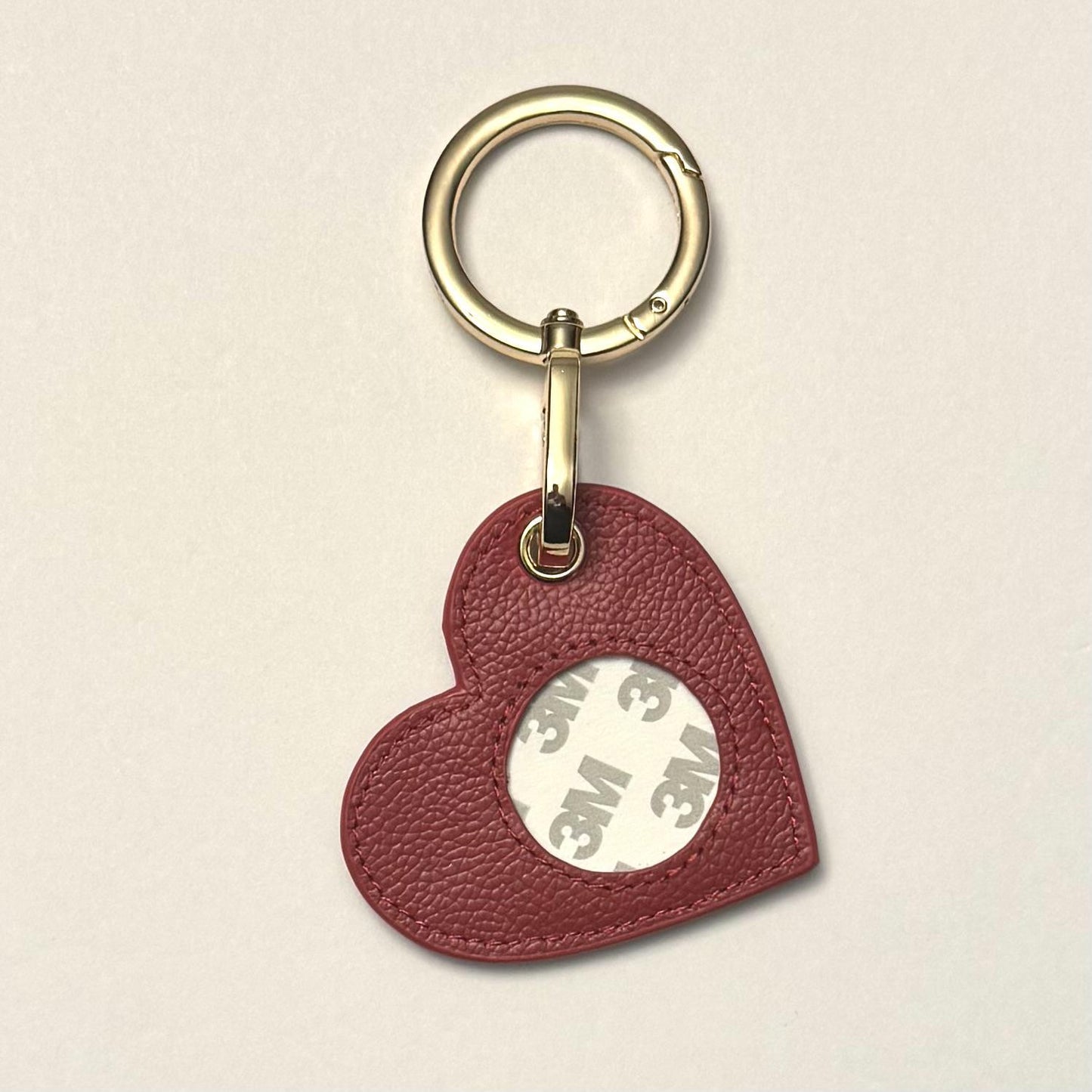 Leather Heart Air Tag Holder w/Clip