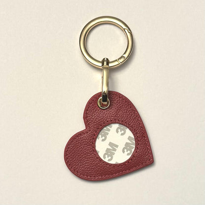 Leather Heart Air Tag Holder w/Clip