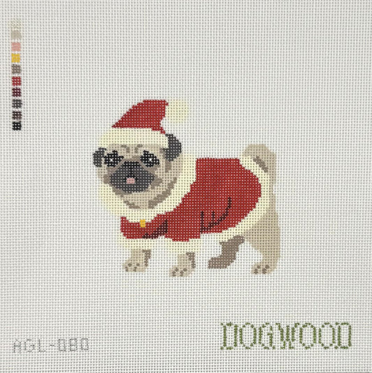 Santa Pug (by Dogwood Needlepoint)