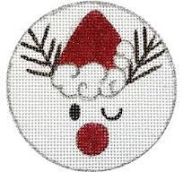 Winking Reindeer Round (by Alice Peterson) X364