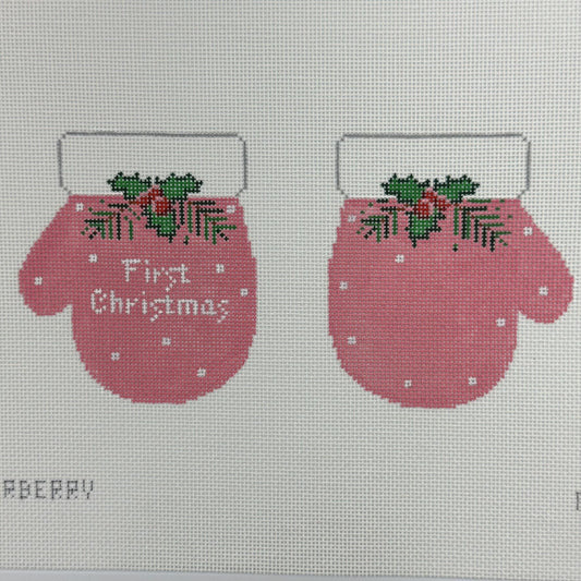 First Christmas Mittens - Pink (by Pepperberry)
