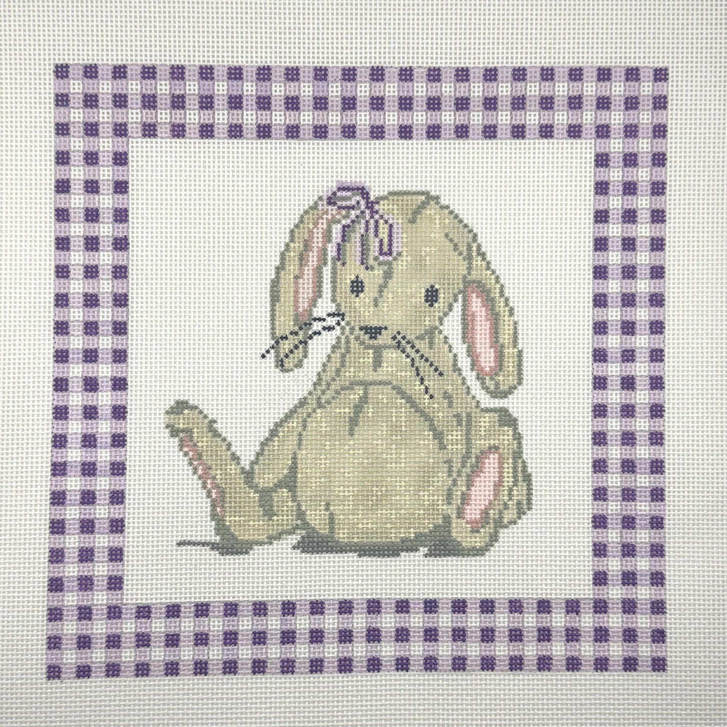 Bunny Lovey w/ Gingham Border (by A Poore Girl Paints)