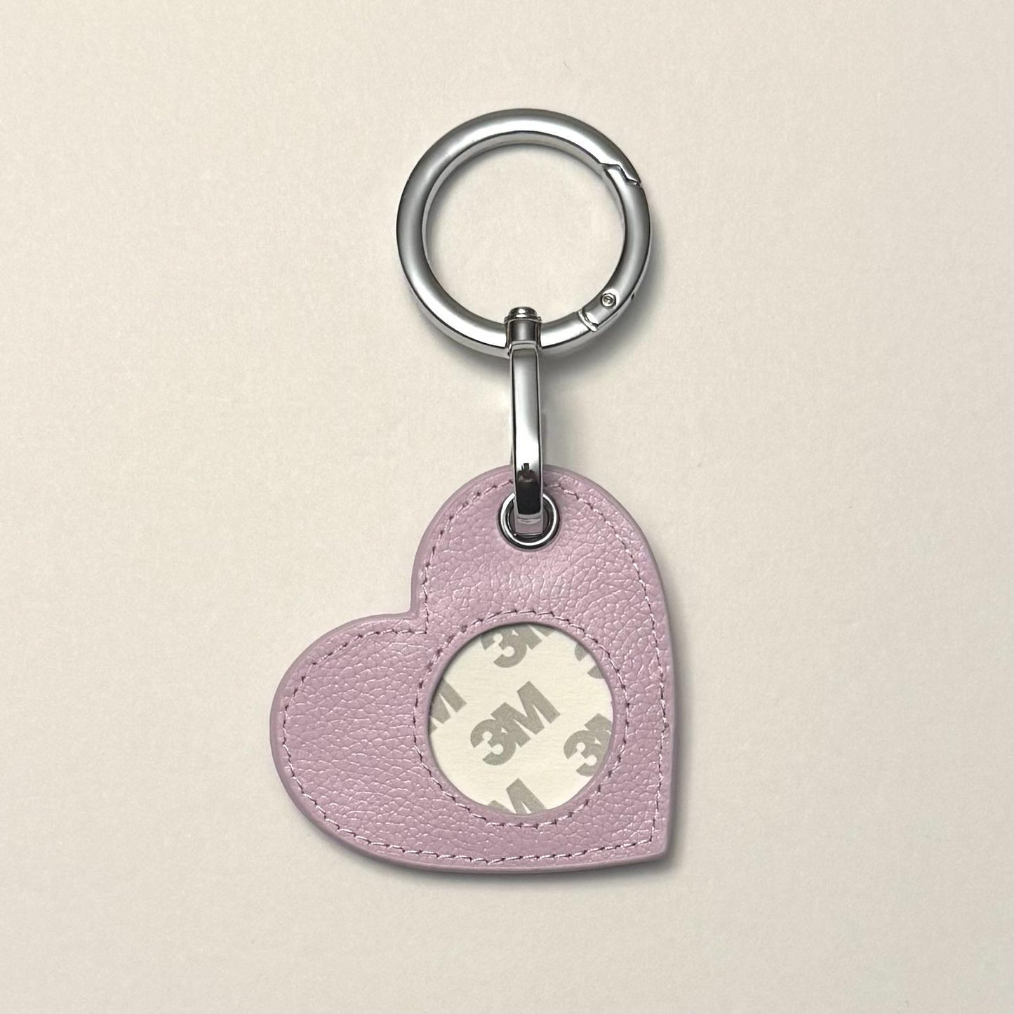 Leather Heart Air Tag Holder w/Clip