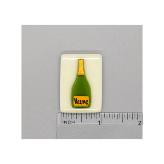 Veuve Champagne Bottle (Fused Glass) needle minder