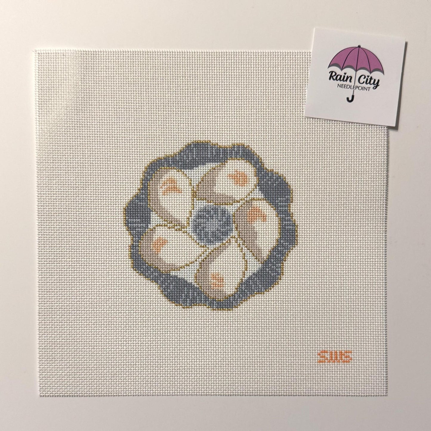 Blue Oyster Plate (by Stitching w/ Stacey)