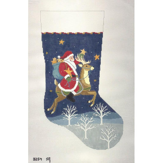 Santa Collecting Stars Large Stocking (by Susan Roberts)