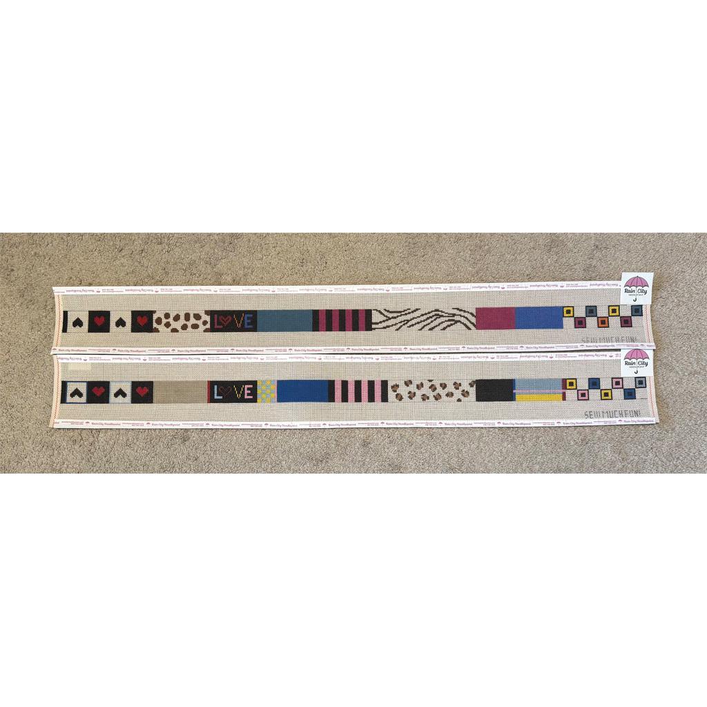 Colorblock Animal Print Love strap (by Sew Much Fun)