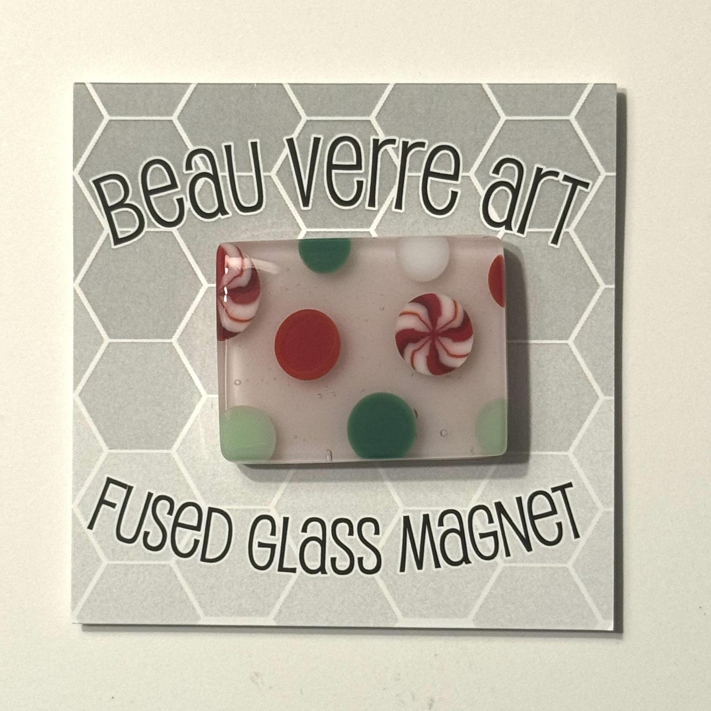 Peppermint Dots (Fused Glass) needle minder