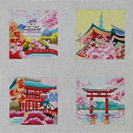 Japanese Scenes Coaster Set (by Colors of Praise) CA401
