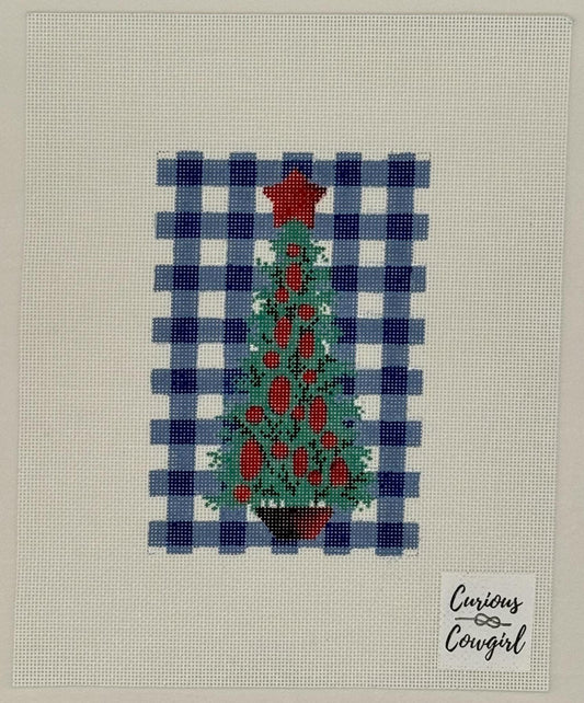 Blue Gingham Christmas Tree (by Curious Cowgirl) MCC-GGCT