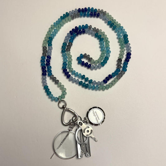 Up Up 60" Gemstone Heart Chatelaine - Multi Pez Ocean