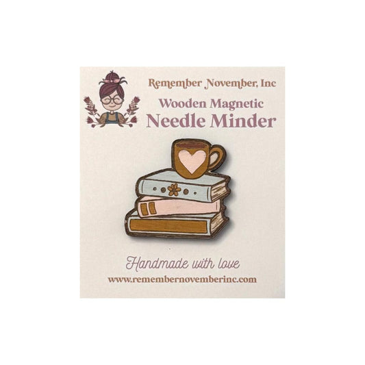 Wooden Book Stack needle minder