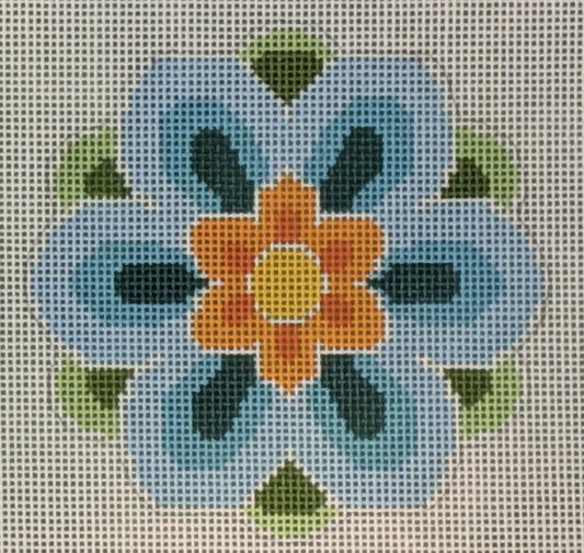 Geometric Flower Insert Blue