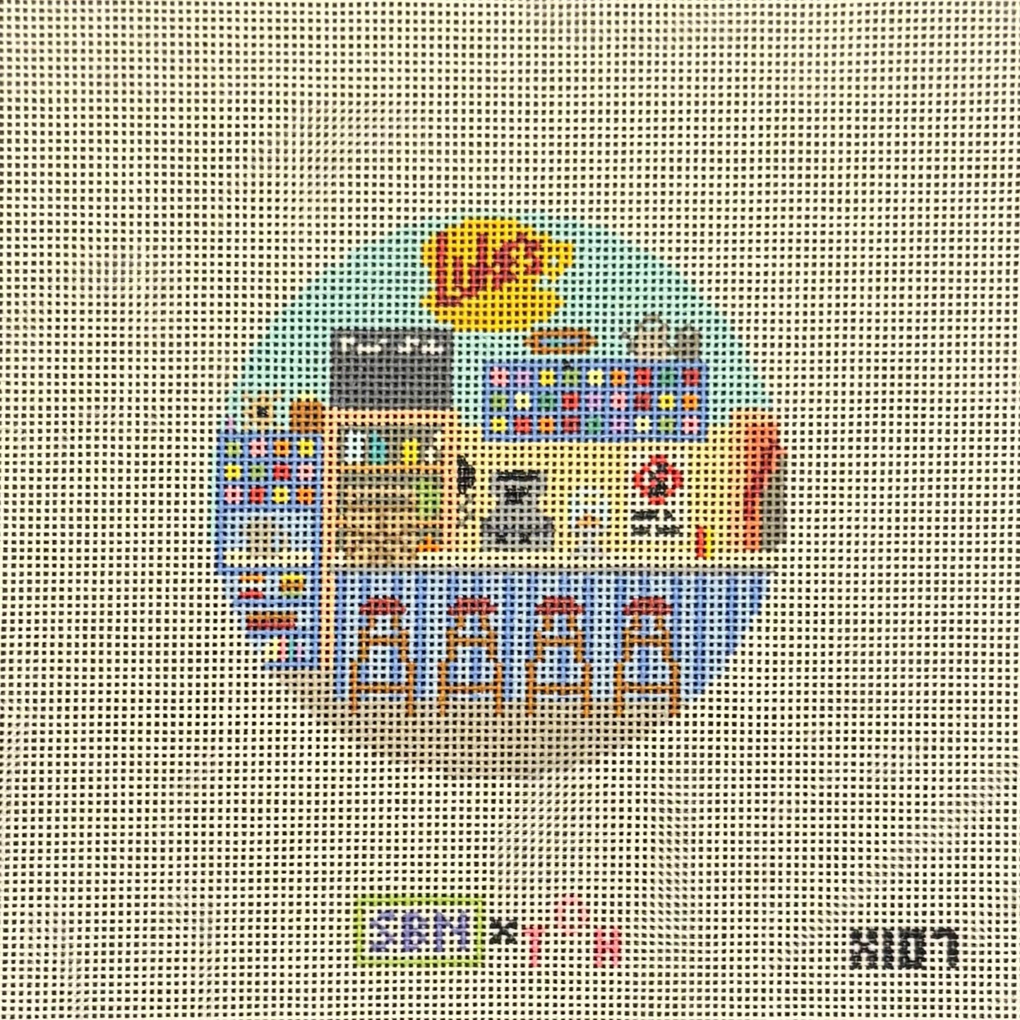 Luke's Diner Vignette (by Susan Battle Needlepoint)