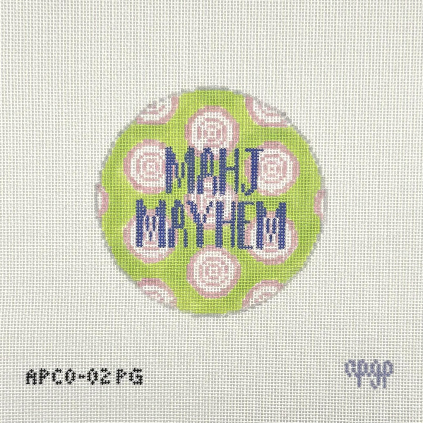 Mahjong Mahj Mayhem Pink/Green (by A Poore Girl Paints)