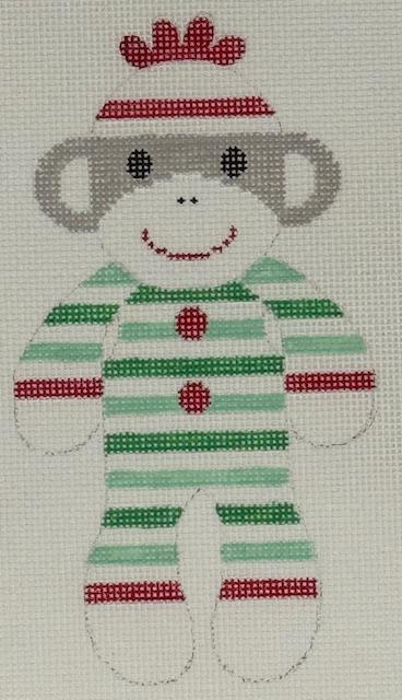 Sock Monkey Holiday Stripes (by J. Malahy Designs) - SM-25
