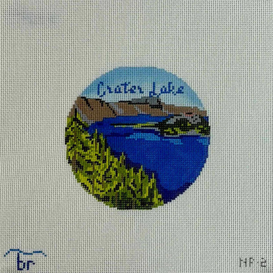 Crater Lake Travel Round (by Blue Ridge Needlepoint) NP2
