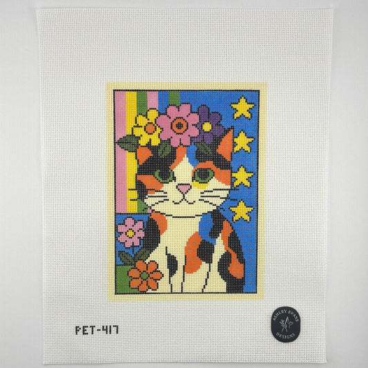 Calico Cat w/ Flowers (by Ashley Evans)