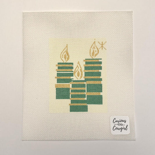 Green and Gold MCM Candle Trio