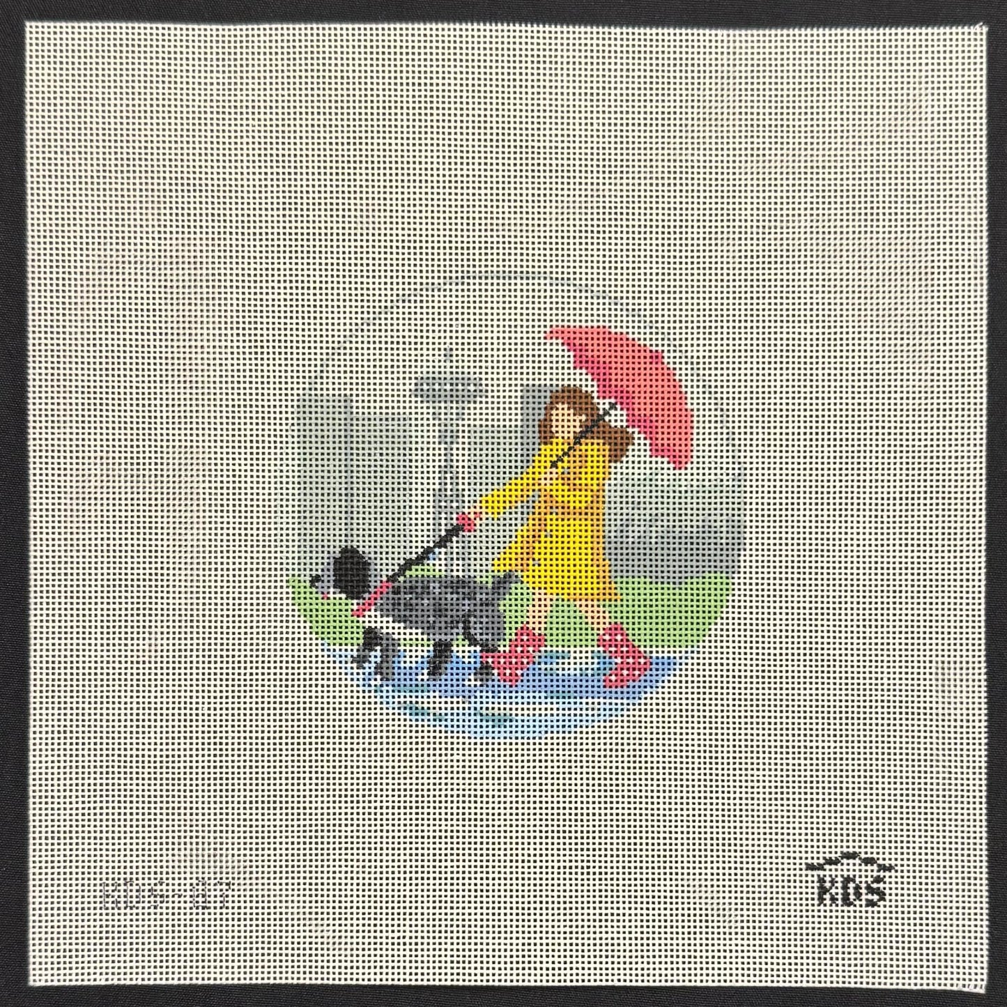 Rain City Girl Walking Dog *Exclusive* (by The Gingham Stitchery)